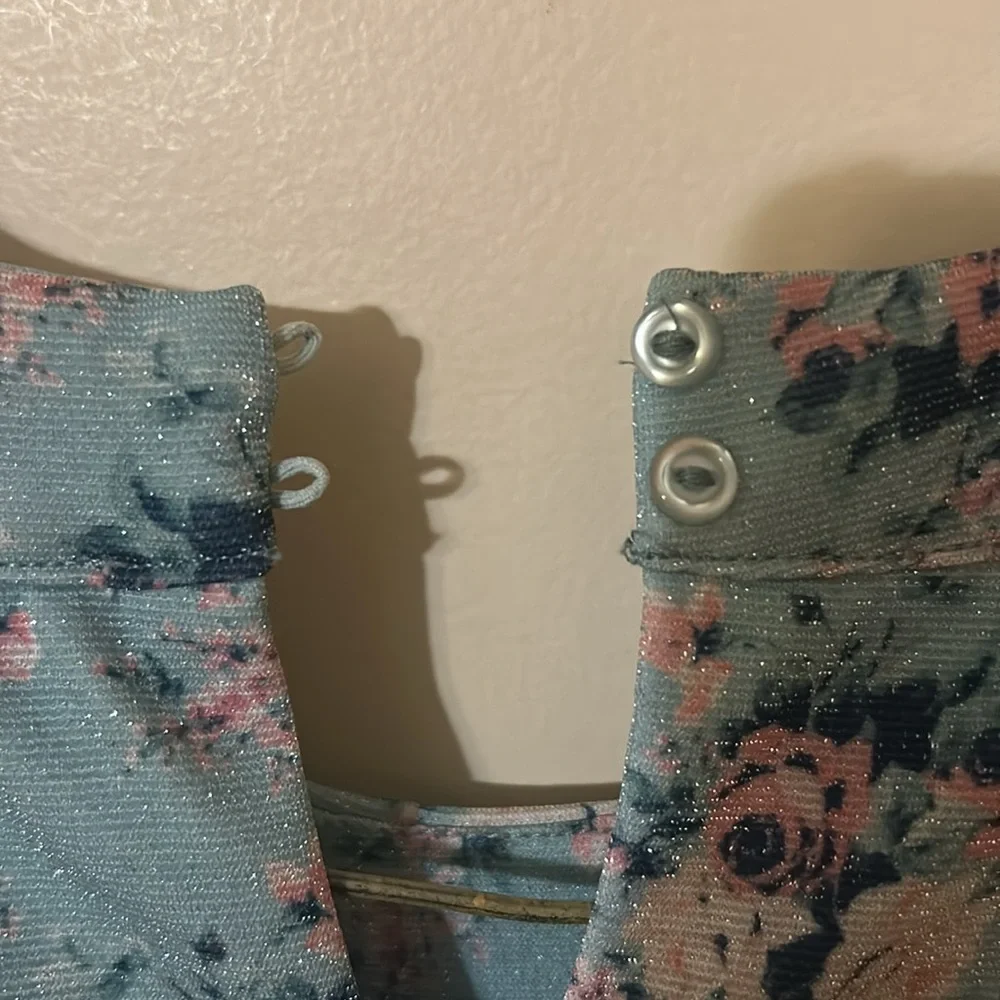 Beautees Blue Floral Kids Dress 8 - Picture 4 of 5
